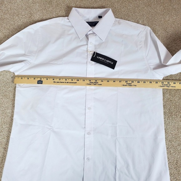 Alimens & Gentle Men's White  Button Up Shirt Large Long Sleeve NWTG - Picture 3 of 10